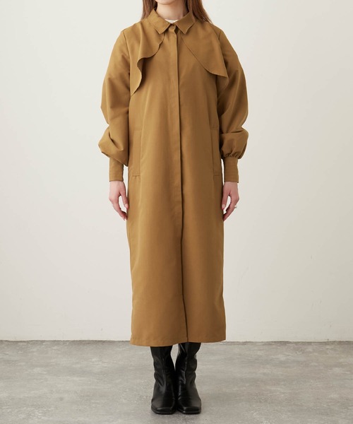 Keeepy(キーピー)の「【Keeepy】volume sleeve layered design shirt dress(シャツワンピース・レディース・ネイビー/ブラウン・FREE)」の22枚目の写真