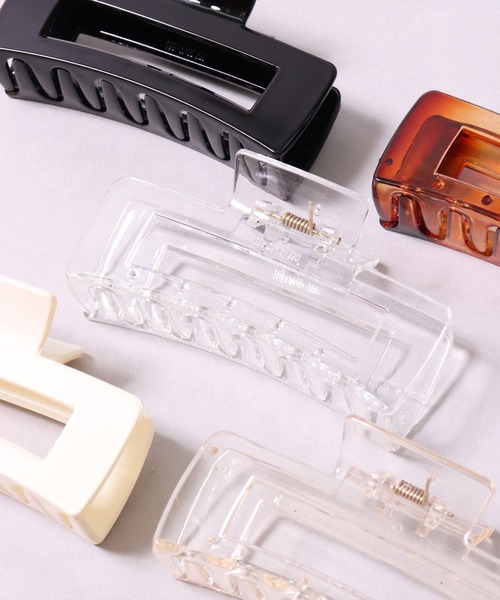 BAYBLO（ベイブロ）の「(SB)ビックスクエア ヘアクリップ（バレッタ/ヘアクリップ・レディース・シャンパン/ダークオレンジ/クリーム/クリア/ブルーグレー/マスタード/ブラウン系その他/バーガンディー/ピンク/アイボリー/モスグリーン/ベージュ/ブラウン/スミクロ/クリアブラック/エンジ・FREE）」の19枚目の写真