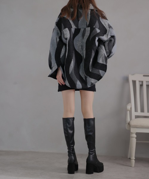 VIVIAN（ヴィヴィアン）の「スクエアトゥ厚底プラットフォームストレッチロングブーツ（ブーツ・レディース・ブラック/ダークブラウン/アイボリー/ブラック系その他3/グレー系その他3/イエロー系その他6・S/M/L/SS/LL）」の18枚目の写真