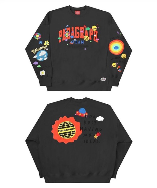 Paragraph(パラグラフ)の「【メディア紹介商品】【Paragraph】HAPPYスマイルロゴスウェットトレーナー/№43/21FW(スウェット・メンズ・ライトグレー/ダークグリーン/ベージュ/パープル/オレンジ/ブルー/チャコール・フリ-)」の17枚目の写真