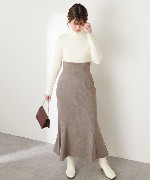 natural couture（ナチュラルクチュール）の「【WEB限定カラー有り】ハイウエストスエードマーメイドスカート Mサイズ（スカート・レディース・アイボリー/スミクロ/モカ/ピンク/その他1/チェック/その他2・MEDIUM）」の21枚目の写真