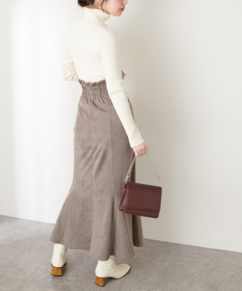 natural couture（ナチュラルクチュール）の「【WEB限定カラー有り】ハイウエストスエードマーメイドスカート Mサイズ（スカート・レディース・アイボリー/スミクロ/モカ/ピンク/その他1/チェック/その他2・MEDIUM）」の20枚目の写真
