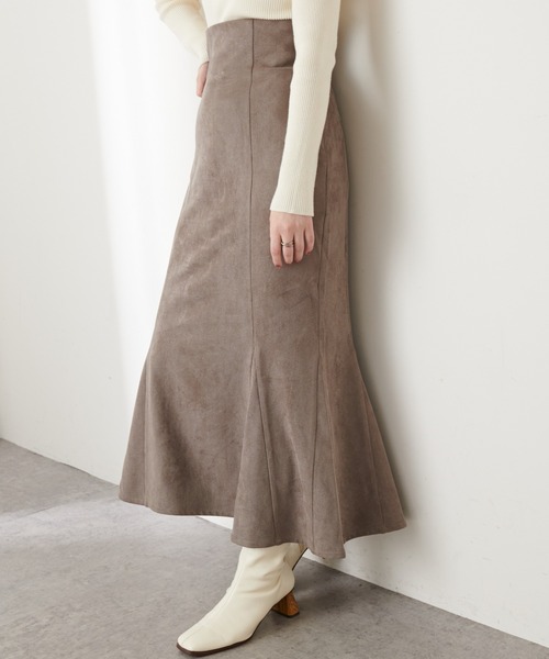 natural couture（ナチュラルクチュール）の「【WEB限定カラー有り】ハイウエストスエードマーメイドスカート Mサイズ（スカート・レディース・アイボリー/スミクロ/モカ/ピンク/その他1/チェック/その他2・MEDIUM）」の18枚目の写真