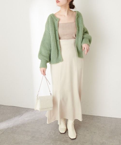 natural couture（ナチュラルクチュール）の「【WEB限定カラー有り】ハイウエストスエードマーメイドスカート Mサイズ（スカート・レディース・アイボリー/スミクロ/モカ/ピンク/その他1/チェック/その他2・MEDIUM）」の9枚目の写真