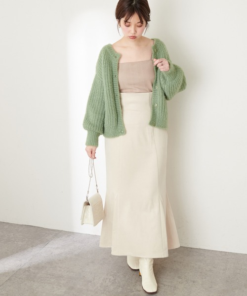 natural couture（ナチュラルクチュール）の「【WEB限定カラー有り】ハイウエストスエードマーメイドスカート Mサイズ（スカート・レディース・アイボリー/スミクロ/モカ/ピンク/その他1/チェック/その他2・MEDIUM）」の10枚目の写真