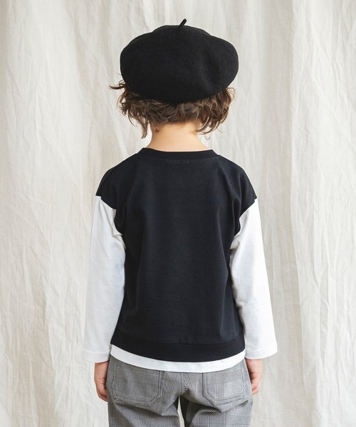 BRANSHES(ブランシェス)の「【ベスト重ね着風】長袖Tシャツ(Tシャツ/カットソー・キッズ・ベージュ/ブラック・100cm/110cm/90cm/150cm/130cm/140cm/120cm)」の6枚目の写真