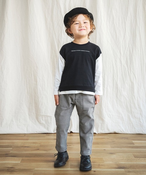 BRANSHES(ブランシェス)の「【ベスト重ね着風】長袖Tシャツ(Tシャツ/カットソー・キッズ・ベージュ/ブラック・100cm/110cm/90cm/150cm/130cm/140cm/120cm)」の17枚目の写真