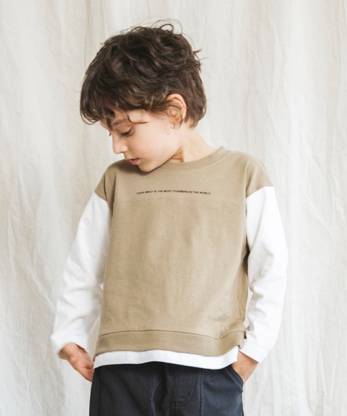 BRANSHES(ブランシェス)の「【ベスト重ね着風】長袖Tシャツ(Tシャツ/カットソー・キッズ・ベージュ/ブラック・100cm/110cm/90cm/150cm/130cm/140cm/120cm)」の10枚目の写真