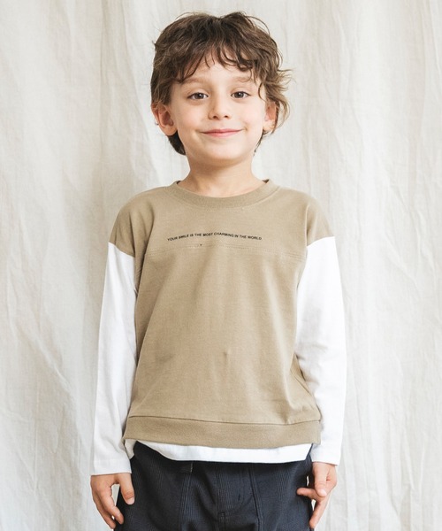 BRANSHES(ブランシェス)の「【ベスト重ね着風】長袖Tシャツ(Tシャツ/カットソー・キッズ・ベージュ/ブラック・100cm/110cm/90cm/150cm/130cm/140cm/120cm)」の21枚目の写真
