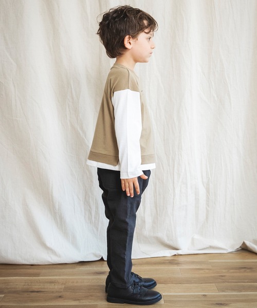 BRANSHES(ブランシェス)の「【ベスト重ね着風】長袖Tシャツ(Tシャツ/カットソー・キッズ・ベージュ/ブラック・100cm/110cm/90cm/150cm/130cm/140cm/120cm)」の22枚目の写真