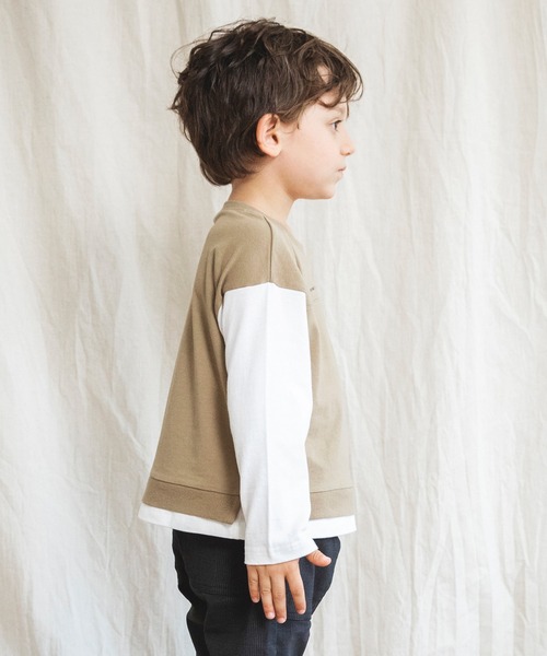 BRANSHES(ブランシェス)の「【ベスト重ね着風】長袖Tシャツ(Tシャツ/カットソー・キッズ・ベージュ/ブラック・100cm/110cm/90cm/150cm/130cm/140cm/120cm)」の14枚目の写真