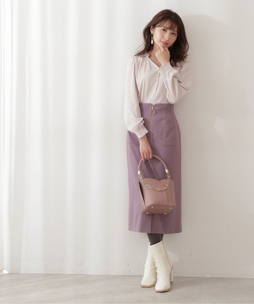 PROPORTION BODY DRESSING(プロポーションボディドレッシング)の「スキッパーブラウス / 1211210003(シャツ/ブラウス・レディース・ホワイト系その他/ピンク/グレー・SMALL/MEDIUM)」の11枚目の写真