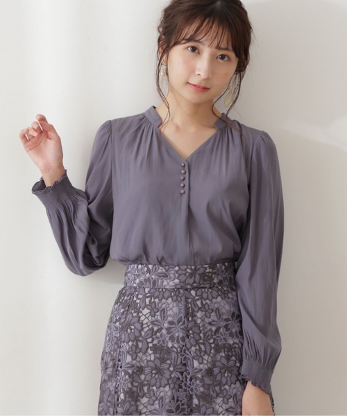 PROPORTION BODY DRESSING(プロポーションボディドレッシング)の「スキッパーブラウス / 1211210003(シャツ/ブラウス・レディース・ホワイト系その他/ピンク/グレー・SMALL/MEDIUM)」の15枚目の写真
