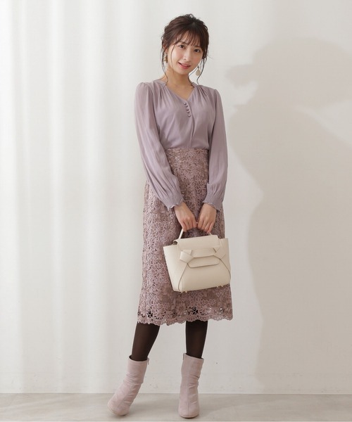 PROPORTION BODY DRESSING(プロポーションボディドレッシング)の「スキッパーブラウス / 1211210003(シャツ/ブラウス・レディース・ホワイト系その他/ピンク/グレー・SMALL/MEDIUM)」の17枚目の写真