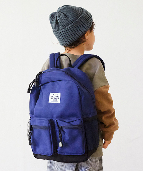 b・ROOM（ビールーム）の「【BASIC】バックパック（バックパック/リュック・キッズ・ベージュ/ネイビー/レッド/パープル/ブラック/ブルーグリーン/カーキ・FREE）」の4枚目の写真