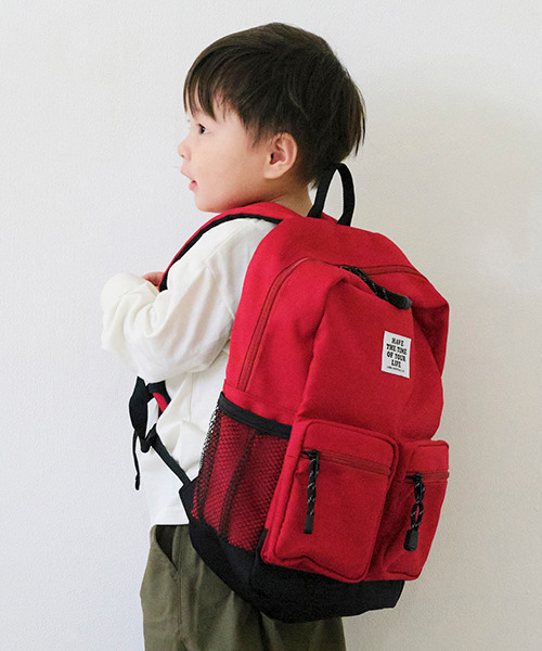 b・ROOM（ビールーム）の「【BASIC】バックパック（バックパック/リュック・キッズ・ベージュ/ネイビー/レッド/パープル/ブラック/ブルーグリーン/カーキ・FREE）」の7枚目の写真