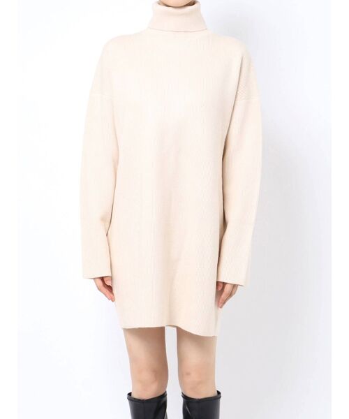 GYDA(ジェイダ)の「タートルネックルーズ ニット ワンピース(ワンピース・レディース・アイボリー/ブラック・FREE)」の7枚目の写真