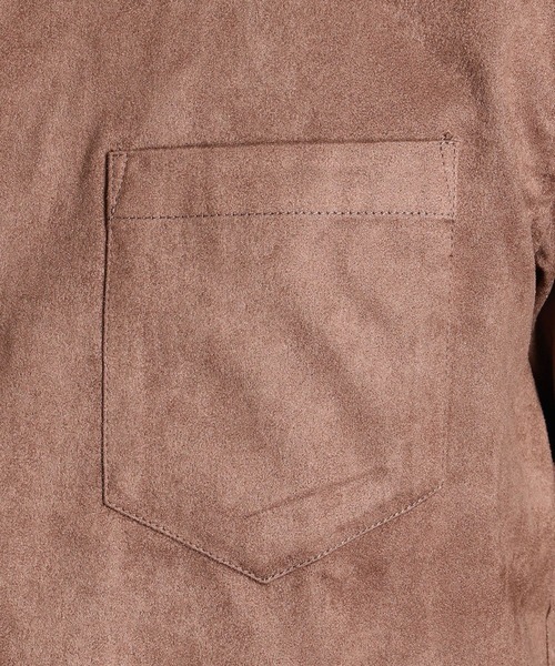 HIDEAWAYS NICOLE（ハイダウェイニコル）の「ストレッチスウェードボタンダウンシャツ（シャツ/ブラウス・メンズ・ブラック/オフホワイト/ボルドー/モカ・MEDIUM/X-LARGE/LARGE）」の8枚目の写真