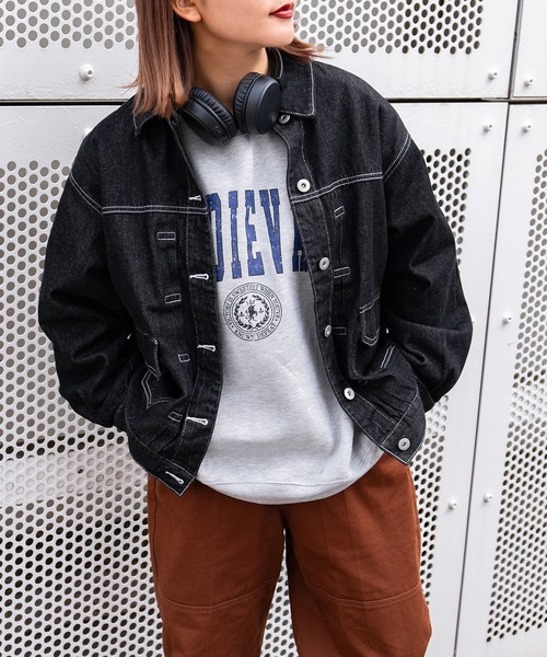 kutir（クティール）の「デニムジャケット（デニムジャケット・レディース・ブラック/インディゴブルー・FREE）」の2枚目の写真