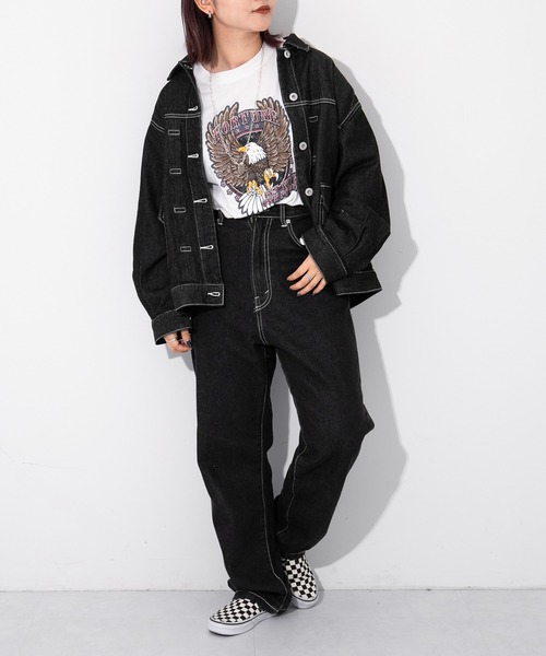 kutir（クティール）の「デニムジャケット（デニムジャケット・レディース・ブラック/インディゴブルー・FREE）」の10枚目の写真