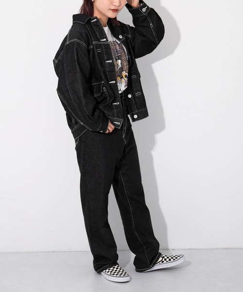 kutir（クティール）の「デニムジャケット（デニムジャケット・レディース・ブラック/インディゴブルー・FREE）」の19枚目の写真