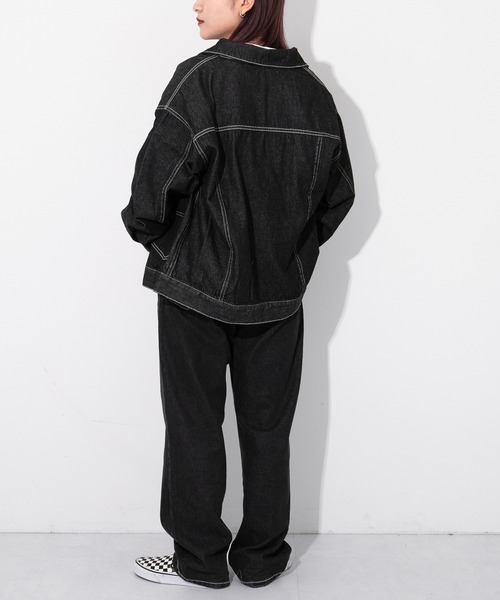 kutir（クティール）の「デニムジャケット（デニムジャケット・レディース・ブラック/インディゴブルー・FREE）」の4枚目の写真