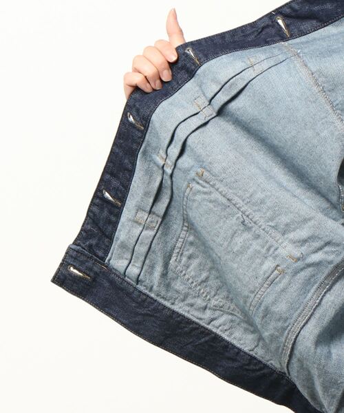 kutir（クティール）の「デニムジャケット（デニムジャケット・レディース・ブラック/インディゴブルー・FREE）」の5枚目の写真