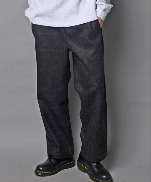 JACKROSE(ジャックローズ)の「JE-フェイクメルトン.ラインパンツ(スラックス・メンズ・ブラック/その他1/チェック・M/L)」の1枚目の写真