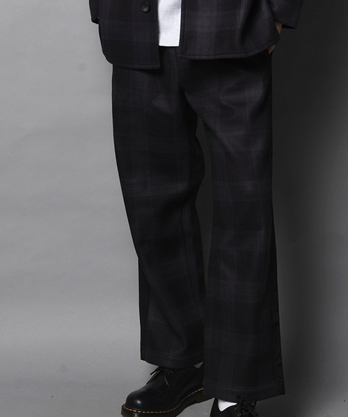 JACKROSE(ジャックローズ)の「JE-フェイクメルトン.ラインパンツ(スラックス・メンズ・ブラック/その他1/チェック・M/L)」の3枚目の写真
