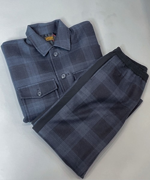 JACKROSE(ジャックローズ)の「JE-フェイクメルトン.ラインパンツ(スラックス・メンズ・ブラック/その他1/チェック・M/L)」の9枚目の写真