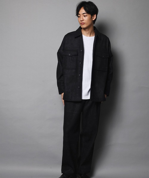 JACKROSE(ジャックローズ)の「JE-フェイクメルトン.ラインパンツ(スラックス・メンズ・ブラック/その他1/チェック・M/L)」の4枚目の写真