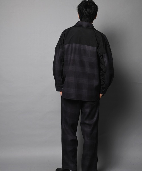 JACKROSE(ジャックローズ)の「JE-フェイクメルトン.ラインパンツ(スラックス・メンズ・ブラック/その他1/チェック・M/L)」の14枚目の写真