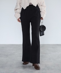 r. | 2021　秋冬新作　　ダブルフェイス ミニプリーツ フレアパンツ(スウェットパンツ)