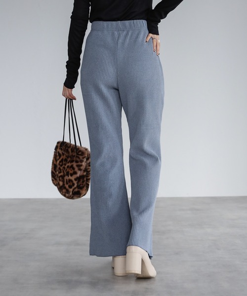 r.(アールドット)の「ダブルフェイス ミニプリーツ フレアパンツ(スウェットパンツ・レディース・ブラック/ブラウン/ベージュ/ブルー/パープル・MEDIUM)」の16枚目の写真