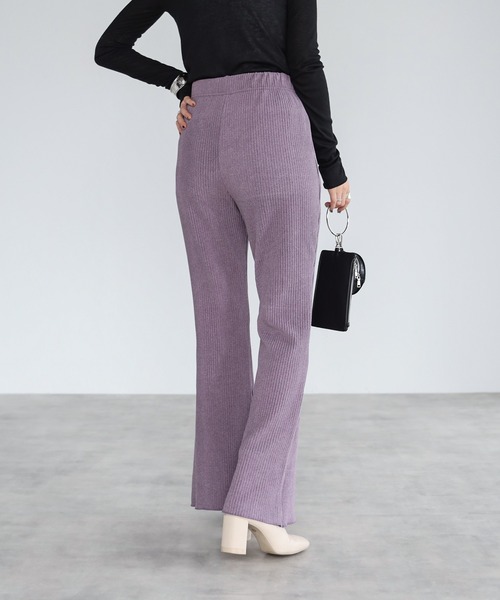 r.(アールドット)の「ダブルフェイス ミニプリーツ フレアパンツ(スウェットパンツ・レディース・ブラック/ブラウン/ベージュ/ブルー/パープル・MEDIUM)」の17枚目の写真