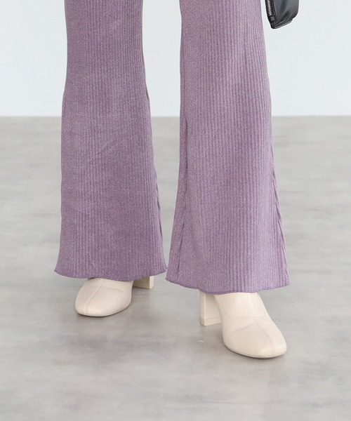 r.(アールドット)の「ダブルフェイス ミニプリーツ フレアパンツ(スウェットパンツ・レディース・ブラック/ブラウン/ベージュ/ブルー/パープル・MEDIUM)」の21枚目の写真