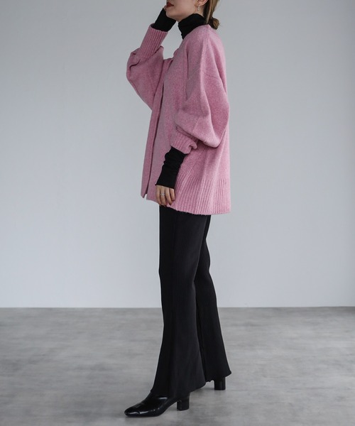 r.(アールドット)の「ダブルフェイス ミニプリーツ フレアパンツ(スウェットパンツ・レディース・ブラック/ブラウン/ベージュ/ブルー/パープル・MEDIUM)」の22枚目の写真