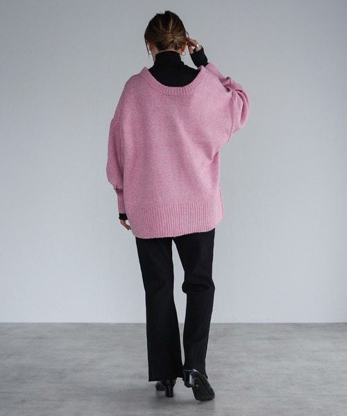 r.(アールドット)の「ダブルフェイス ミニプリーツ フレアパンツ(スウェットパンツ・レディース・ブラック/ブラウン/ベージュ/ブルー/パープル・MEDIUM)」の10枚目の写真