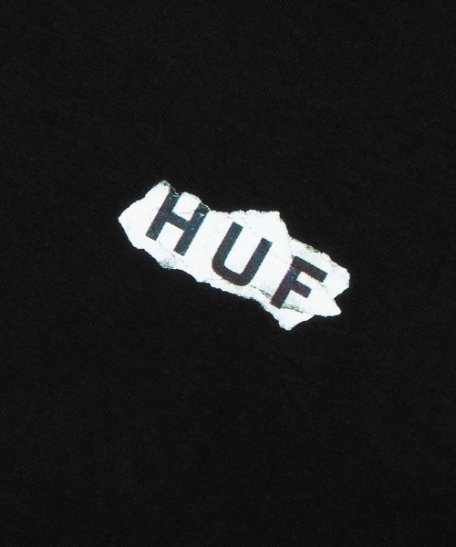 HUF（ハフ）の「FICTION L/S TEE / HUF ロングスリーブTシャツ（Tシャツ/カットソー・メンズ・ホワイト/ブラック・SMALL/MEDIUM/LARGE/X-LARGE/XX-LARGE）」の5枚目の写真