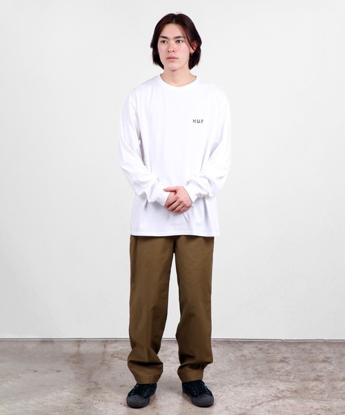 HUF（ハフ）の「FICTION L/S TEE / HUF ロングスリーブTシャツ（Tシャツ/カットソー・メンズ・ホワイト/ブラック・SMALL/MEDIUM/LARGE/X-LARGE/XX-LARGE）」の11枚目の写真