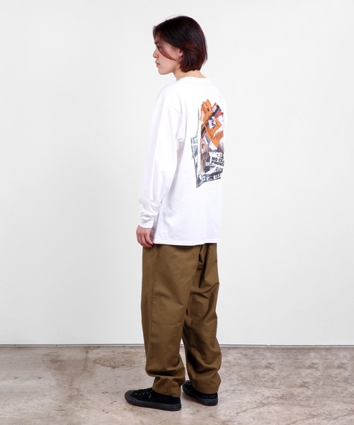 HUF（ハフ）の「FICTION L/S TEE / HUF ロングスリーブTシャツ（Tシャツ/カットソー・メンズ・ホワイト/ブラック・SMALL/MEDIUM/LARGE/X-LARGE/XX-LARGE）」の12枚目の写真