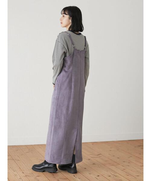 Sugar spoon(シュガースプーン)の「・SUGAR SPOON スエードポンチキャミワンピ*(ワンピース・レディース・パープル/モカ・FREE)」の3枚目の写真