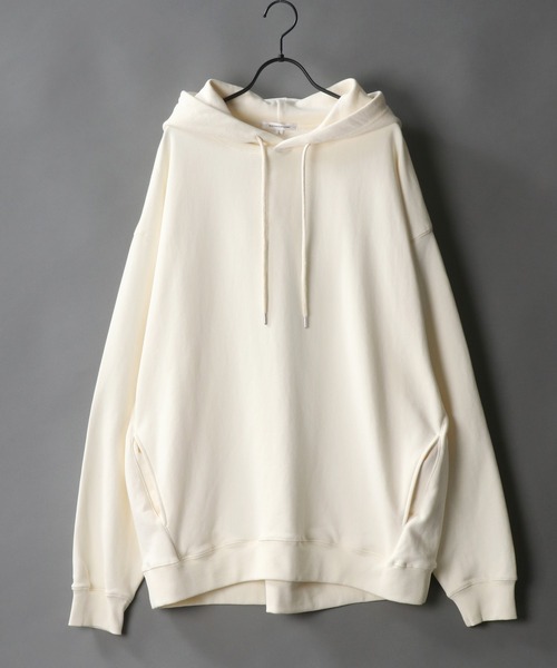 SITRY（シトリー）の「wide silhouette sweat hoodie/ワイドシルエット スウェット フーディー/パーカー（パーカー・メンズ・オフホワイト/グレー/ブルーグレー/チャコールグレー/ブラック/グレイッシュベージュ/ホワイト系その他/グレー系その他/ブラック系その他/ネイビー/グリーン・M/L）」の2枚目の写真
