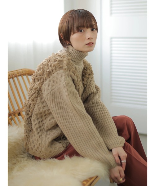 rem closet(レムクローゼット)の「フリンジニット(その他トップス・レディース・ブラック/ベージュ・S)」の22枚目の写真