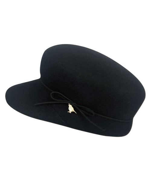 Donnaruma（ドンナルンマ）の「「uccellino be'be'」RIBBON FELT CASQUETTE（キャスケット・レディース・ブラック/ベージュ・ONE SIZE）」の2枚目の写真