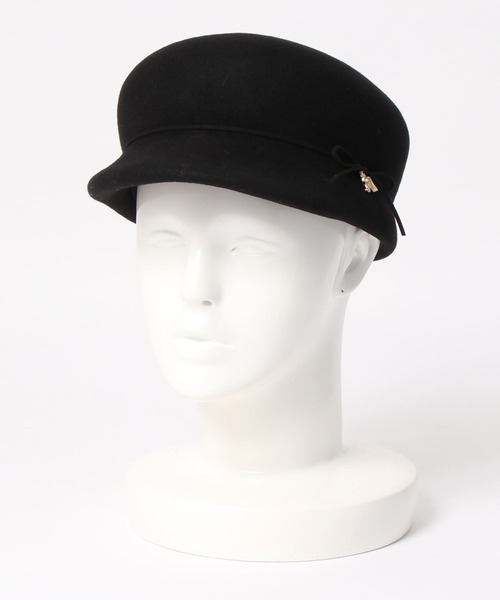Donnaruma（ドンナルンマ）の「「uccellino be'be'」RIBBON FELT CASQUETTE（キャスケット・レディース・ブラック/ベージュ・ONE SIZE）」の3枚目の写真
