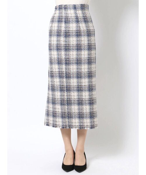 MERCURYDUO（マーキュリーデュオ）の「チェックツイードタイトスカート（スカート・レディース・ブラック/ブルー・SMALL/MEDIUM）」の12枚目の写真