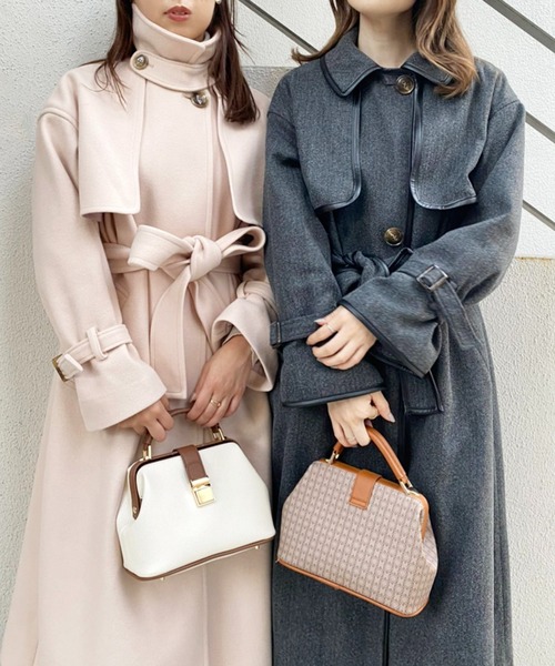 セール】大人可愛く上品に決まる。3wayステンカラーオーバーロング