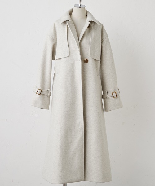 セール】大人可愛く上品に決まる。3wayステンカラーオーバーロング