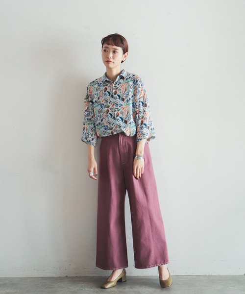FIL DE FER(フィルデフェール)の「カラーデニム ワイドパンツ FIL DE FER(フィルデフェール)の「カラーデニム ワイドパンツ